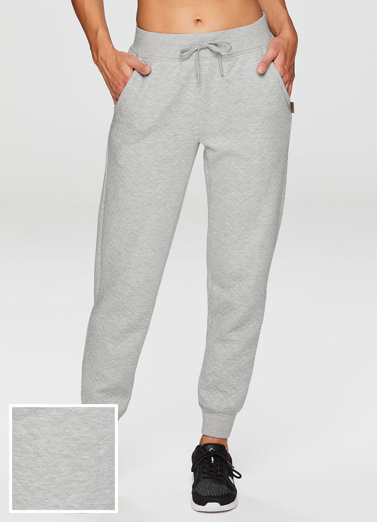 Quilted Sweatpants - Heather Grey